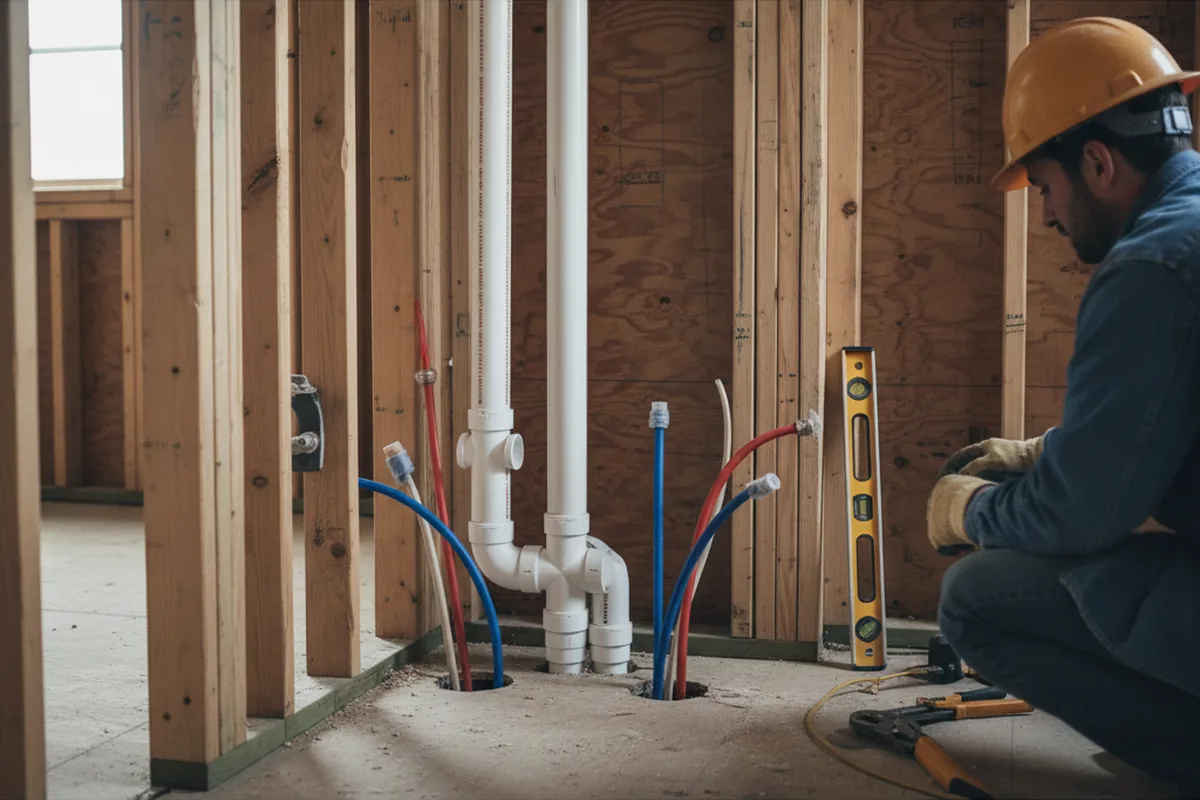 Drain and supply rough-in during Garbage Disposal Repair in Truro