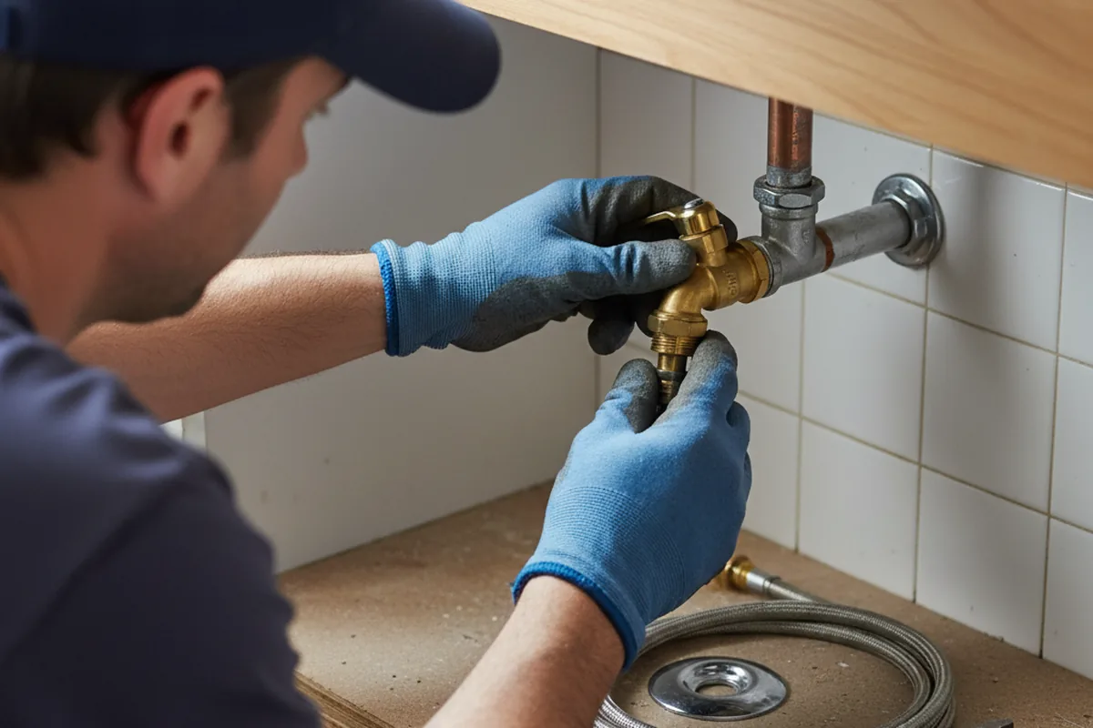 Shutoff valve and fitting work during Emergency Plumbing in Truro